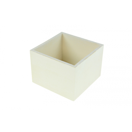 Doboz fa 9*9*8cm fehér