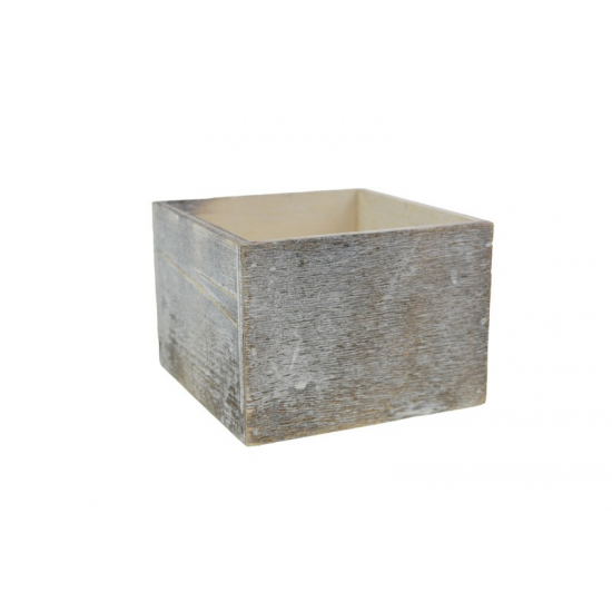 Doboz fa koptatott 9*9*8cm szürke