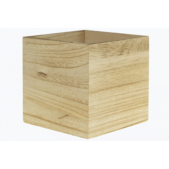 Doboz fa szögletes 12*12*12cm natúr