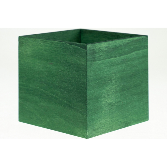 Doboz fa szögletes 13*13*12cm s.zöld