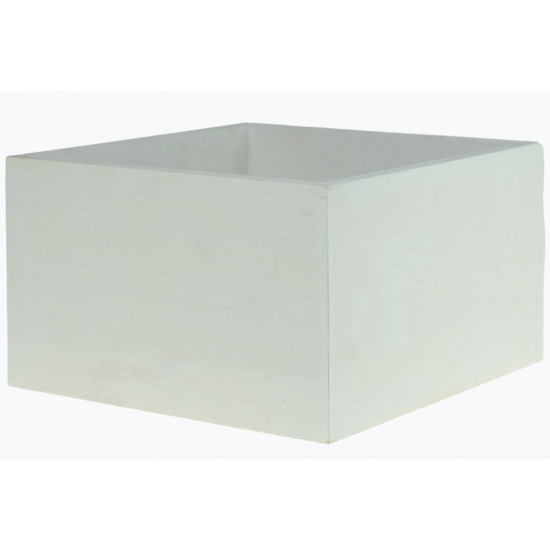 Doboz fa szögletes 17*17*10cm fehér