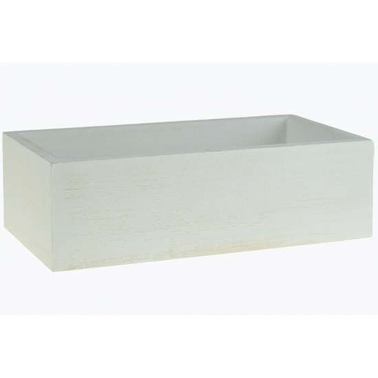 Doboz fa téglalap 20*10*6cm fehér