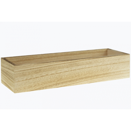 Doboz fa téglalap 30*10*6cm natúr