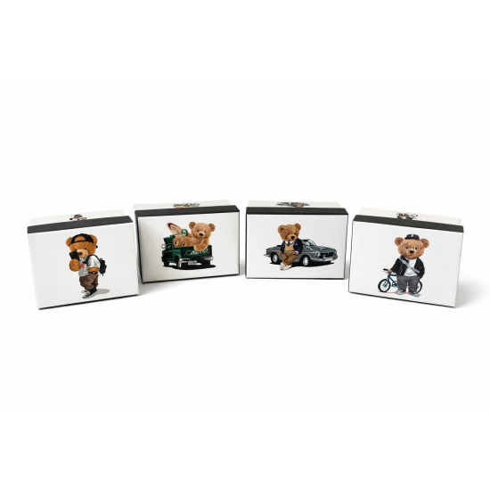 Doboz papír 11*7,5*5,5cm macis többféle fehér