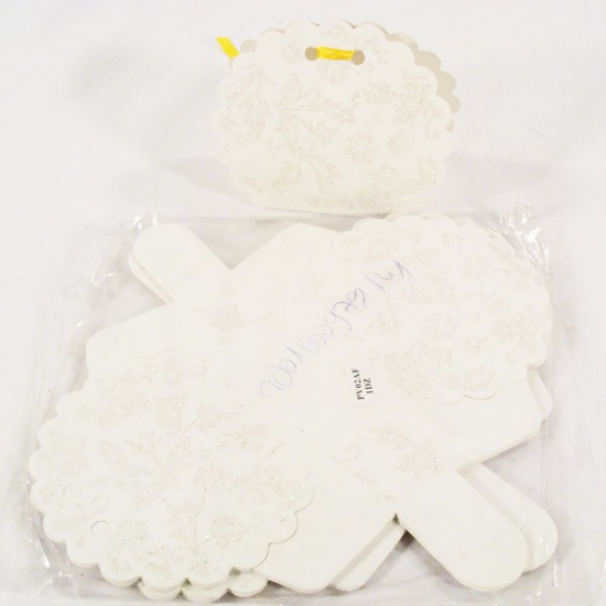 Doboz papír 10,5x4x8,7cm s/12 glitteres fehér