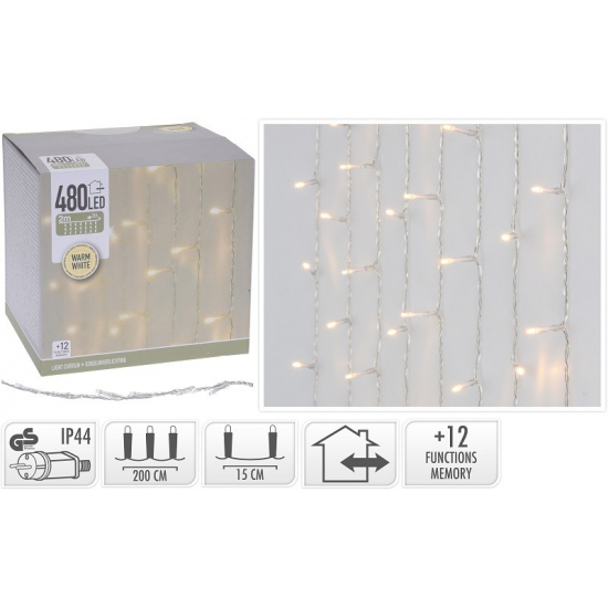 Égősor ledfüggöny 480LED meleg fehér