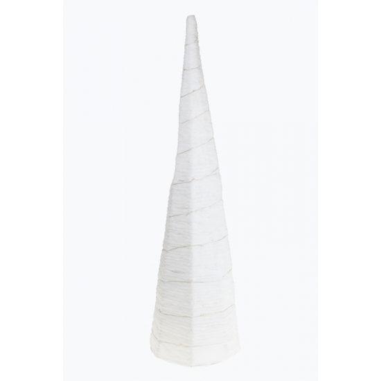 Fenyő cérna kúp 16X60CM+30L LED-es fehér