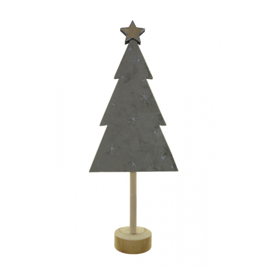 Fenyő fa talpas 40*15*6CM csillagcsúccsal barna
