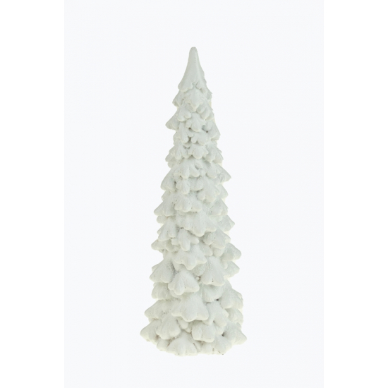 Fenyőfa poly 14,8cm csillogós fehér