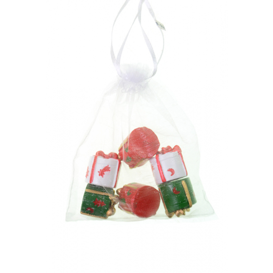 Figura ajándék poly 2,3cm s/6 piros/zöld