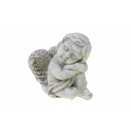 Figura angyal kő térdre boruló 10.5x7.5x9.5cm szürke