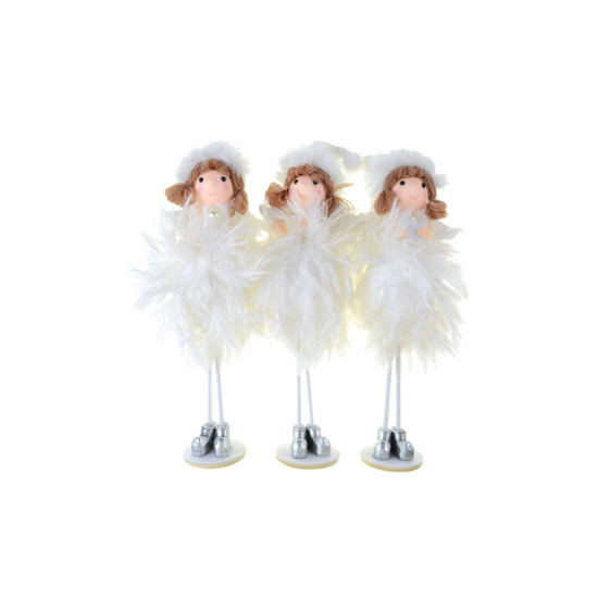 Figura angyal plüss álló 20cm 3féle fehér