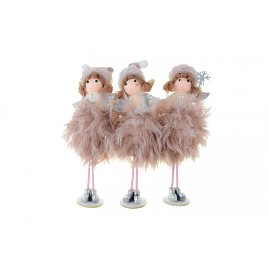 Figura angyal plüss álló 20cm 3féle rózsaszín