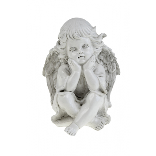 Figura angyal poly 14*10cm 2féle fehér
