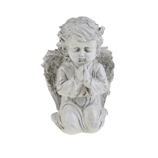 Figura angyal poly 16*10cm fehér