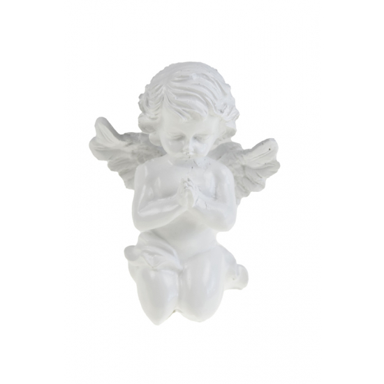 Figura angyal poly 16*13cm fehér