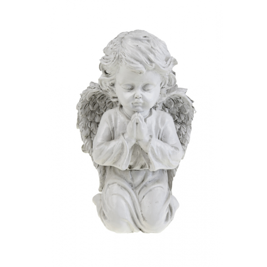 Figura angyal poly 19,5*13cm fehér