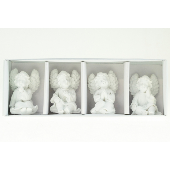 Figura angyal poly 4cm s/4  ülő többféle fehér
