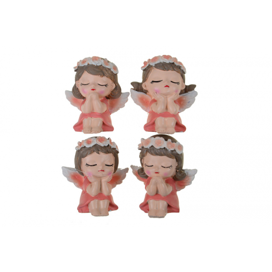 Figura angyal poly ülő 6.5*4.5*7cm 4féle rózsaszín
