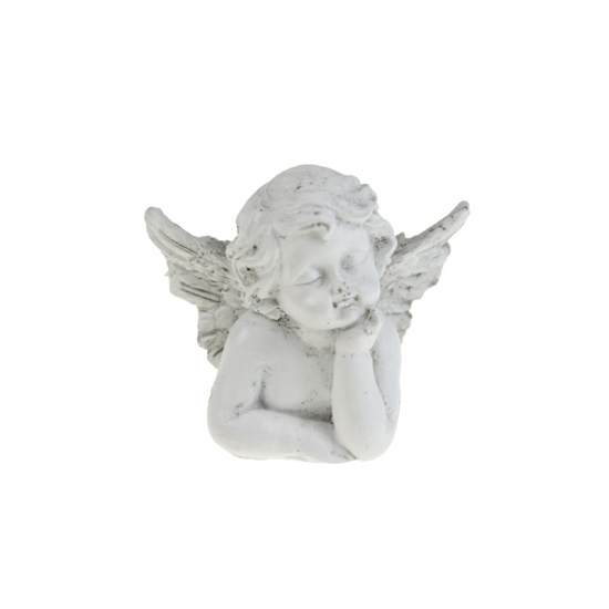 Figura angyal poly 6*4cm fehér