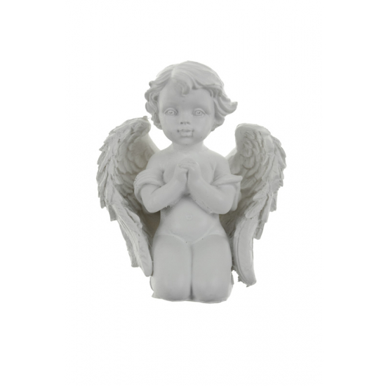 Figura angyal poly térdelő 7,4*4,8*8,6cm szürke
