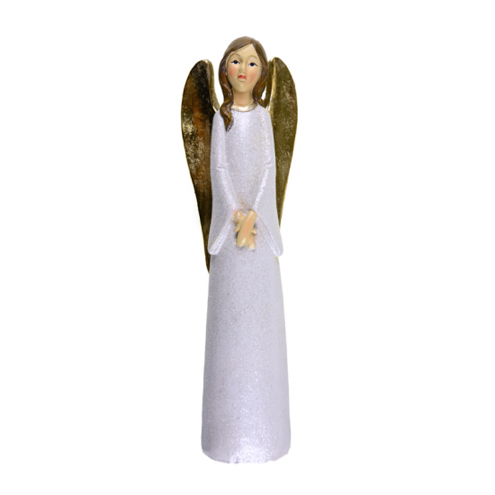 Figura angyal poly álló 8,5*5,5*29cm 2féle arany
