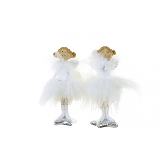 Figura angyal poly/textil 6*4*10.5 2féle fehér