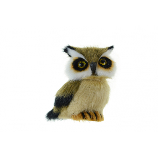 Figura bagoly plüss álló 8cm barna