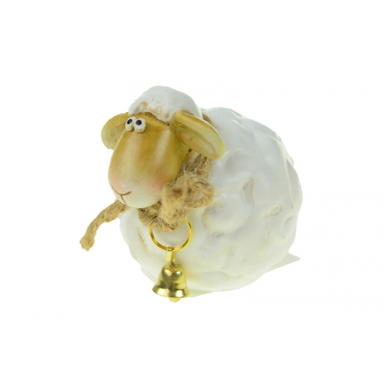 Figura bárány 8.5*5.5*6.5cm csengővel natúr