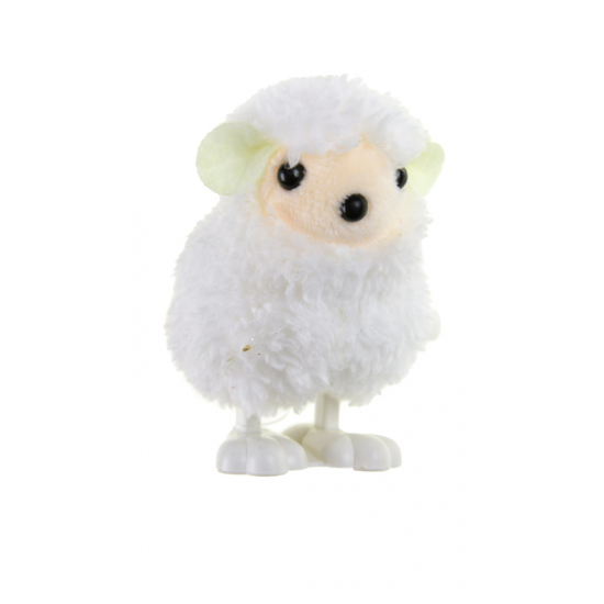 Figura bárány plüss 6*8cm felhúzható/ugráló fehér