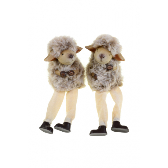 Figura bárány poly 6.5*5.5*8/ 16cm 2féle lógólábú fehér