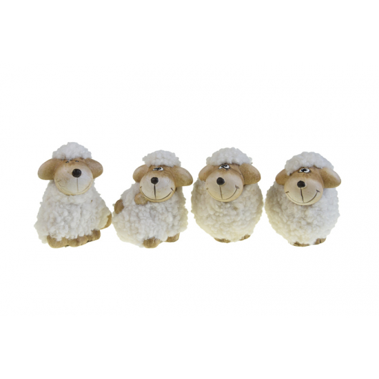 Figura bárány poly 9*7,5*6cm 4féle fehér