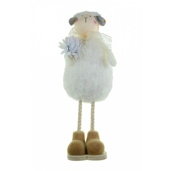 Figura bárány textil 20cm álló fehér