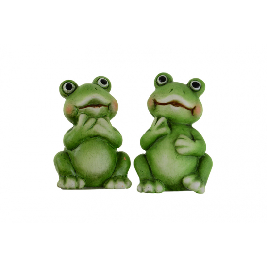Figura béka kerámia 5.5*4.2*8.4cm 2féle zöld