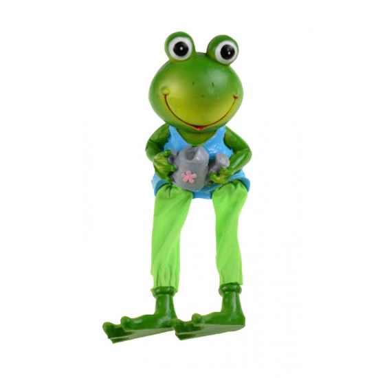 Figura béka poly 9,5cm ülő zöld