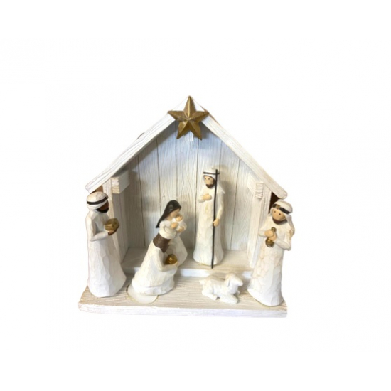 Figura betlehem poly 24cm fehér