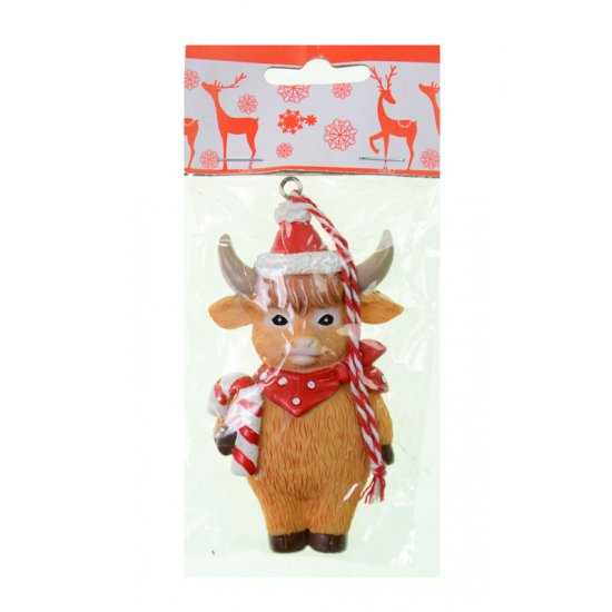 Figura bika poly nyalókával 9,9cm barna