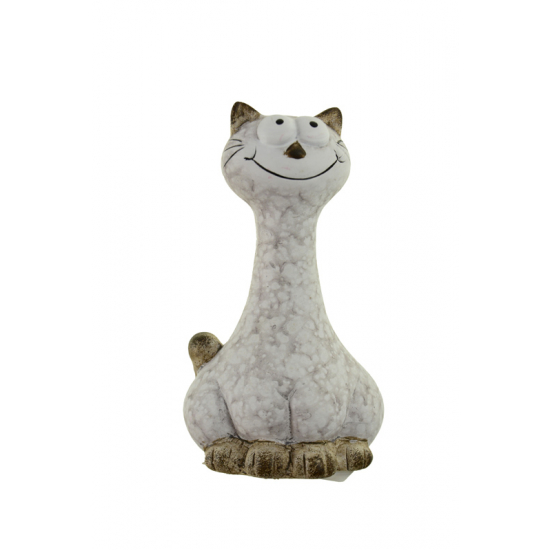 Figura cica kerámia 5*4*9cm fehér