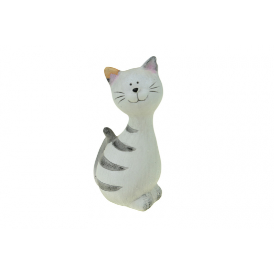 Figura cica kerámia 9*7.7*18.2cm szürke