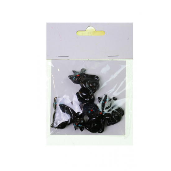 Figura cica poly 3,3cm s/6 fekete