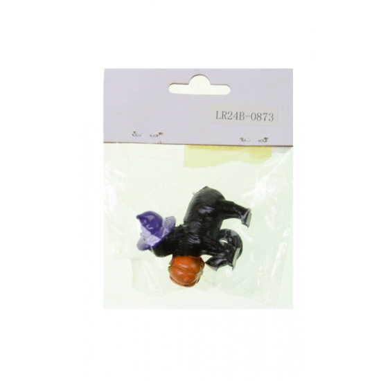 Figura cica poly 6cm fekete