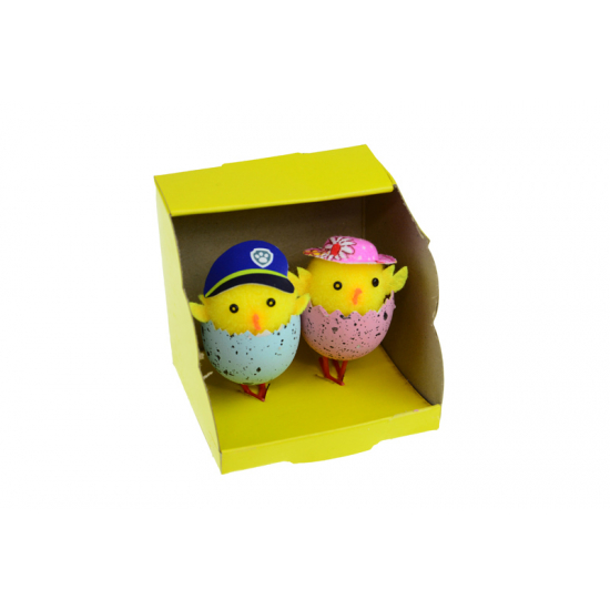 Figura csibe műanyag kalapos 6.5*8*7cm s/2 sárga