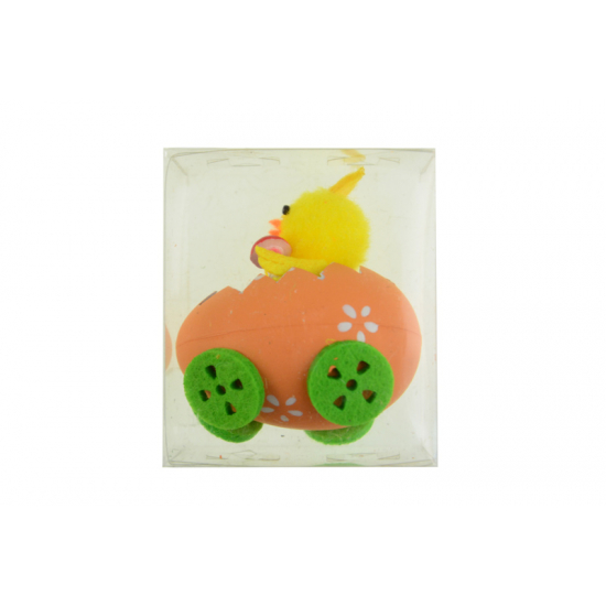 Figura csibe műanyag tojás autóban 6*7cm narancs