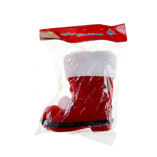 Figura csizma textil 17,5*16cm piros