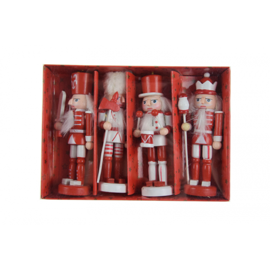 Figura diótörő fa 12,5cm több féle fehér/piros