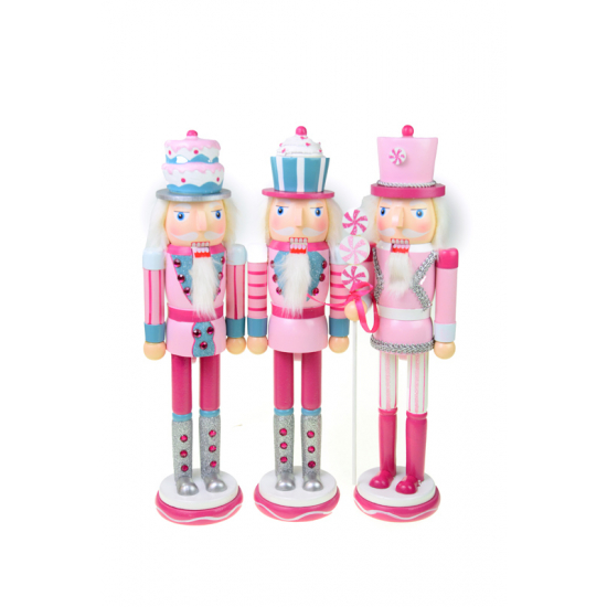 Figura diótörő fa 36cm több féle rózsaszín