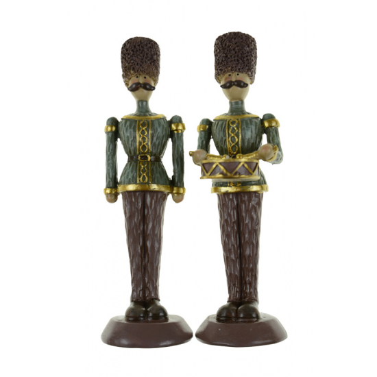 Figura diótörő poly 5*6*19cm szőrme sapkában 2féle zöld/barna