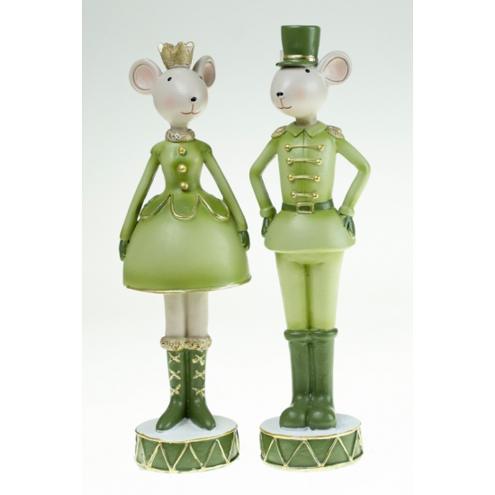 Figura egér fiú/lány poly 21,5cm zöld
