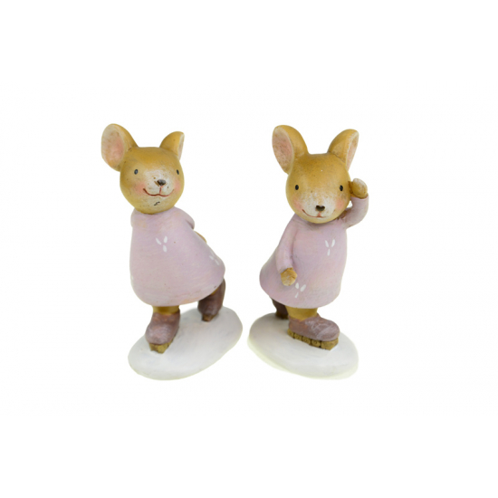 Figura egér poly 5*3.5*9cm 2féle rózsaszín