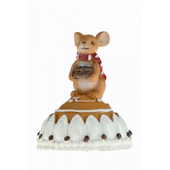 Figura egér poly 6,4cm sütis barna